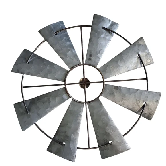 Rustic Metal Windmill Wall Decor - Picture 3 of 5